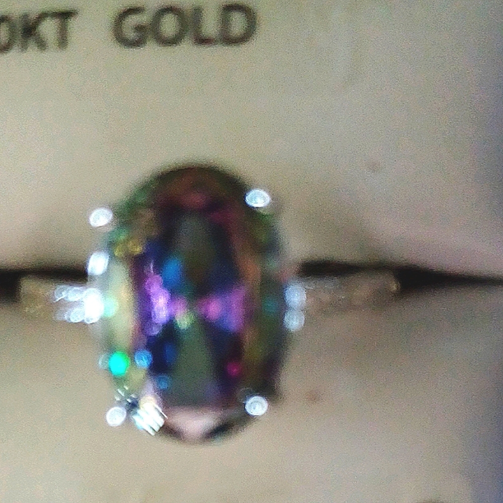 Not 10 k gold it’s just in that box . It’s sterling mystic topaz